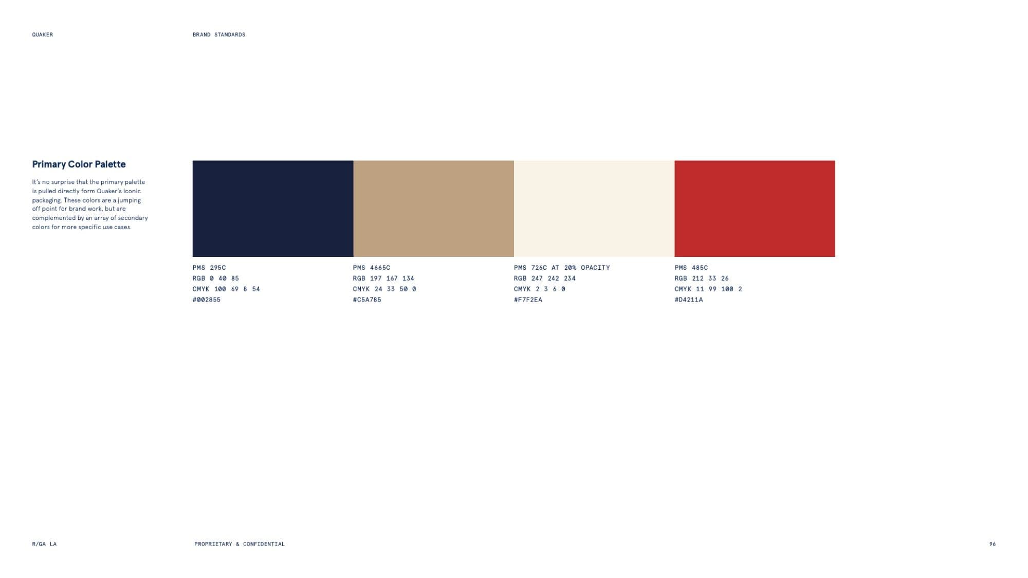 Quaker Brand Standards guide, page 46
