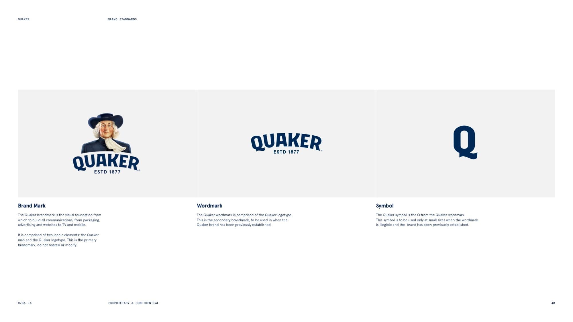 Quaker Brand Standards guide, page 40
